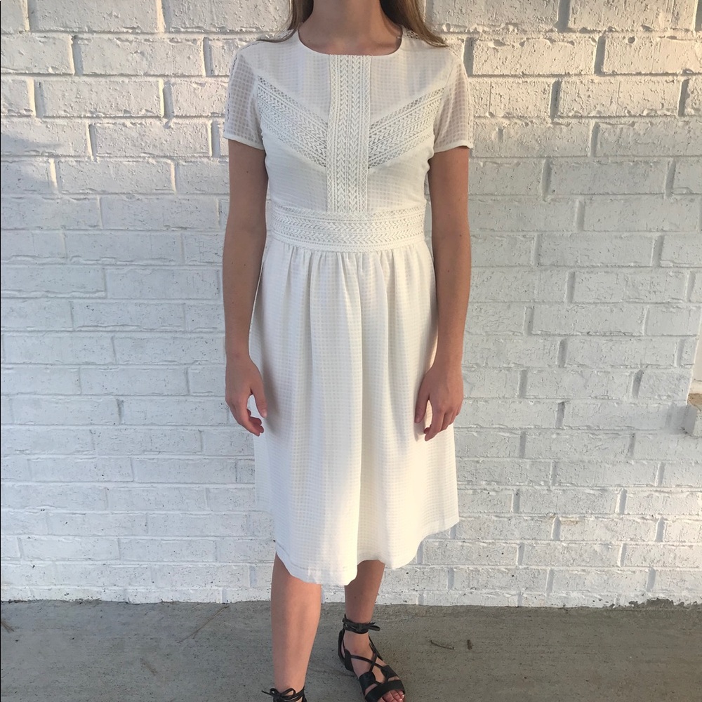 Banana Republic White Midi Dress- Size 0